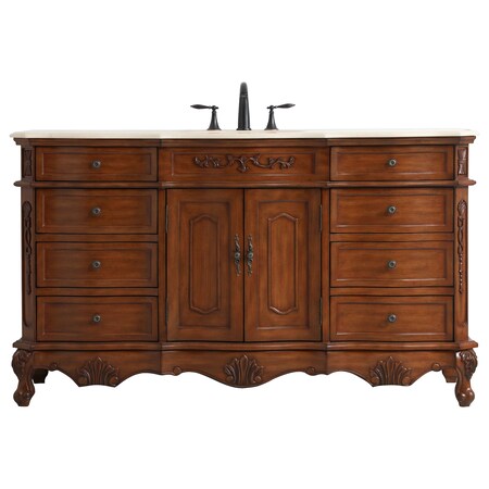 Elegant Decor 60 Inch Single Bathroom Vanity In Teak VF10160TK